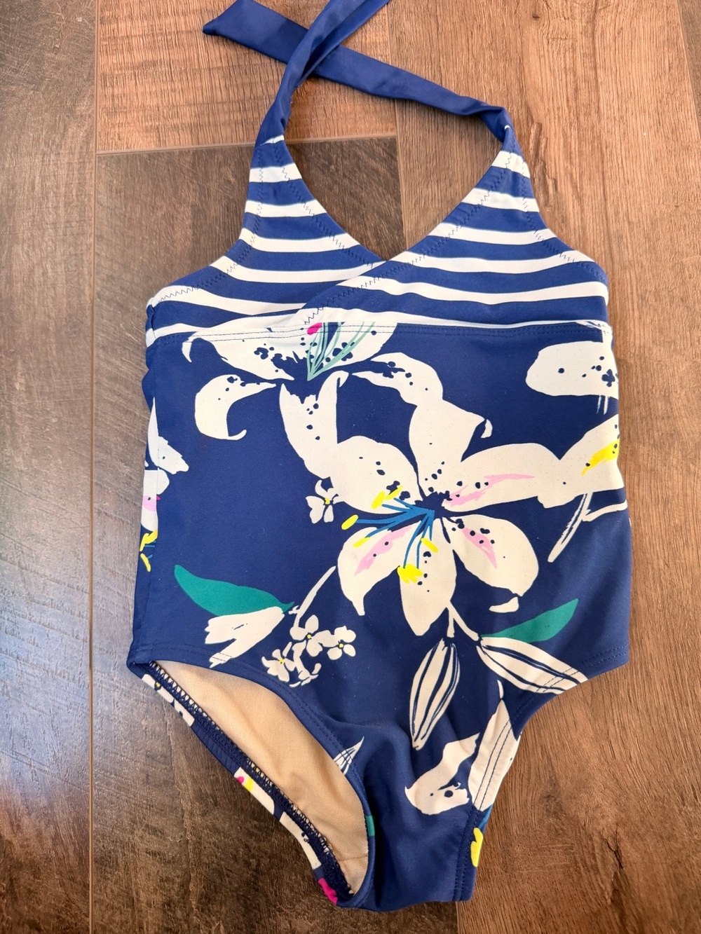 Tea Collection Navy Lillies Floral One-Piece Swimsuit